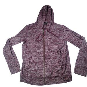 Lucky Brand Womens Marled Purple Zip-Up Hoodie Sweatshirt Size S/P
